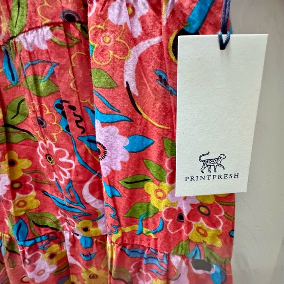 NWT Printfresh The Muse Dress Peach Cobbler Short Sleeve Midi Dress M - Picture 9 of 14